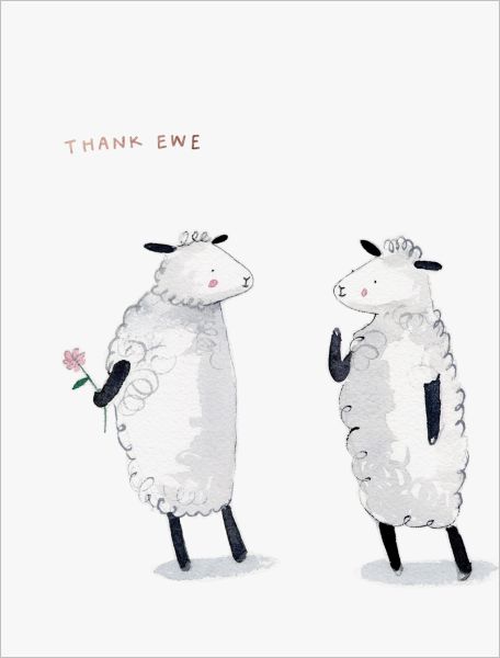 [EF-C-TY0415] Foil Card-Thank Ewe