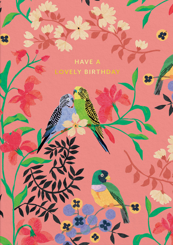 [CK-C-7465] Foil Card-Lovely Birthday Summer Birds