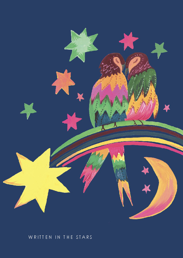 [HC-C-388] Card-Cosmic Love Birds