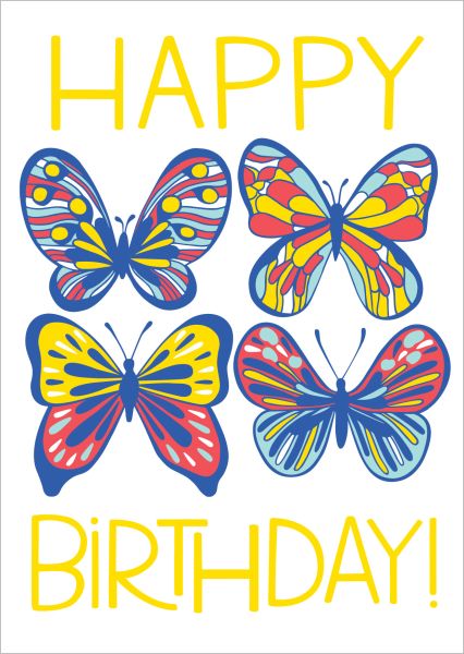 [GT-C-BD347] Card-Butterfly Bday