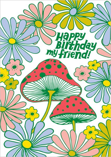 [GT-C-BD387] Card-Mushroom Bday