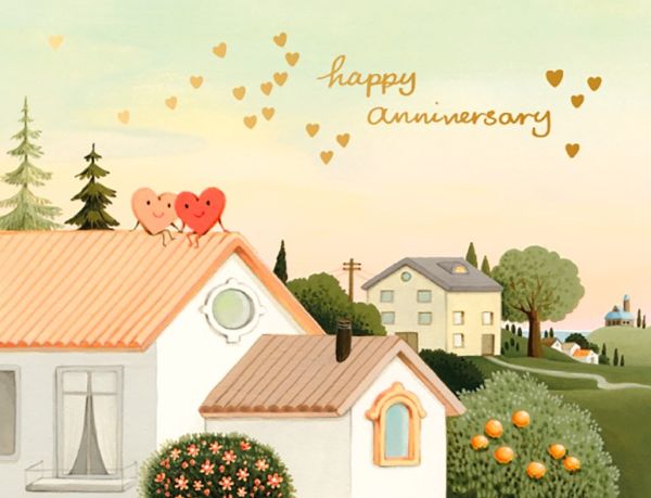 [JJ-C-164] Foil Card-Anniversary Hearts