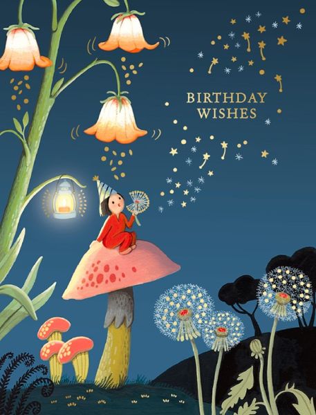 [JJ-C-162] Foil Card-Dandelion Night Birthday 