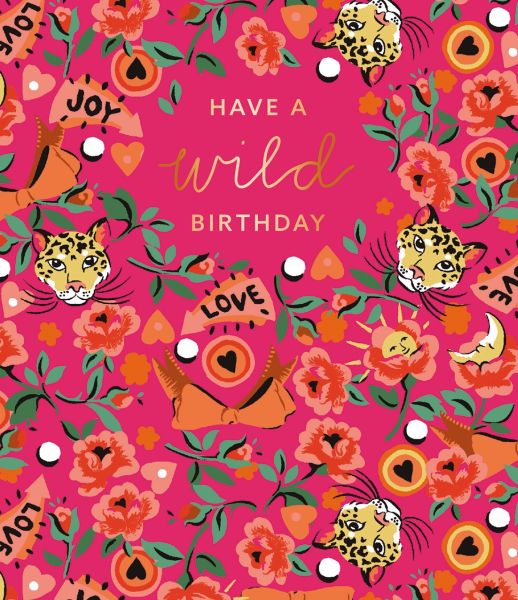 [CK-CL-8073] Card-Tiger Floral Birthday