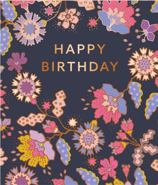 [CK-CL-8075] Card-Gold Outlined Flowers