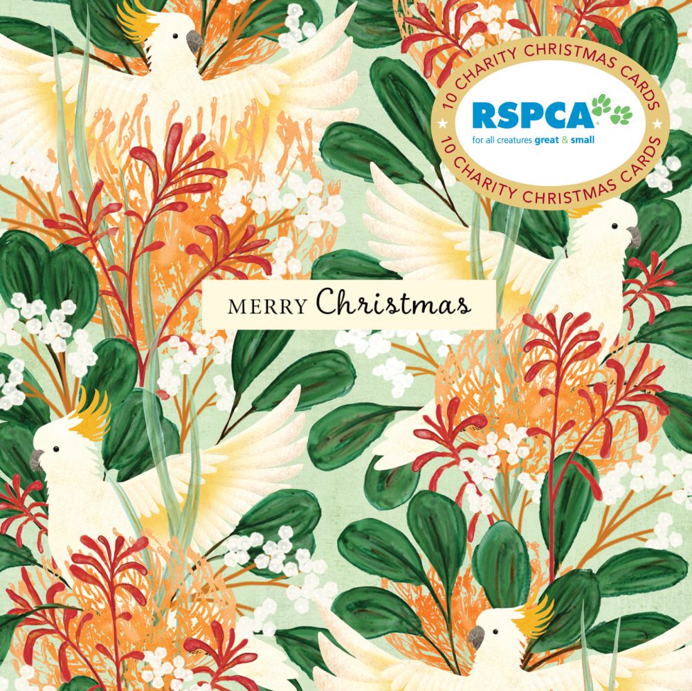 [HS-XCP24002] Christmas Card Wallet-RSPCA-Cockatoos and Flowers
