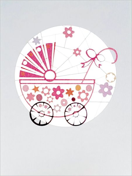 [FO-PM0697] Laser Cut Card-Pink Pram