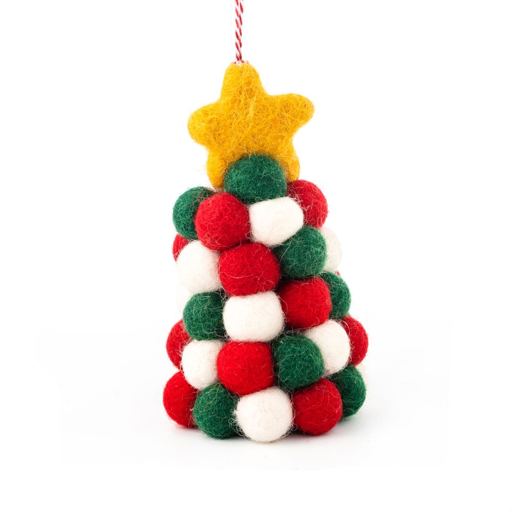 [GI-XD-DTR001] Decoration-Felt Tree Green White Red Balls