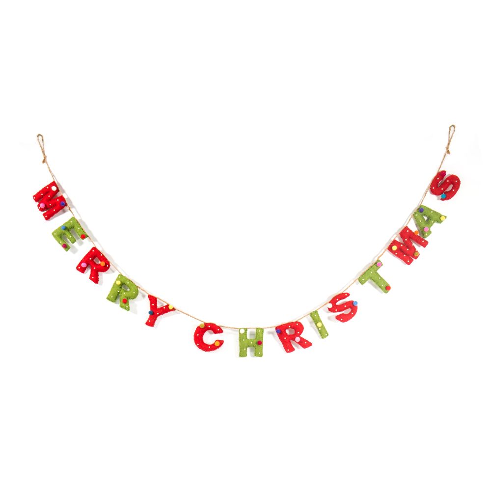 [GI-XD-MBMC002] Decoration-Felt Green Red Beads and Balls Bunting