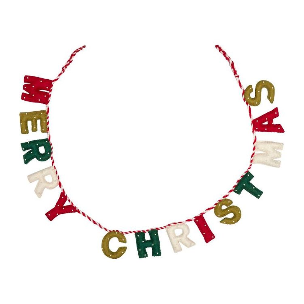 [GI-XD-MBMC004] Charity Decoration-Felt Green White Red Beads Bunting