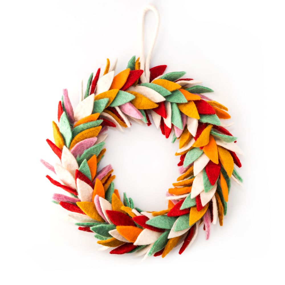 [GI-XD-WRL002] Wreath Large-Felt Coloured Leaves