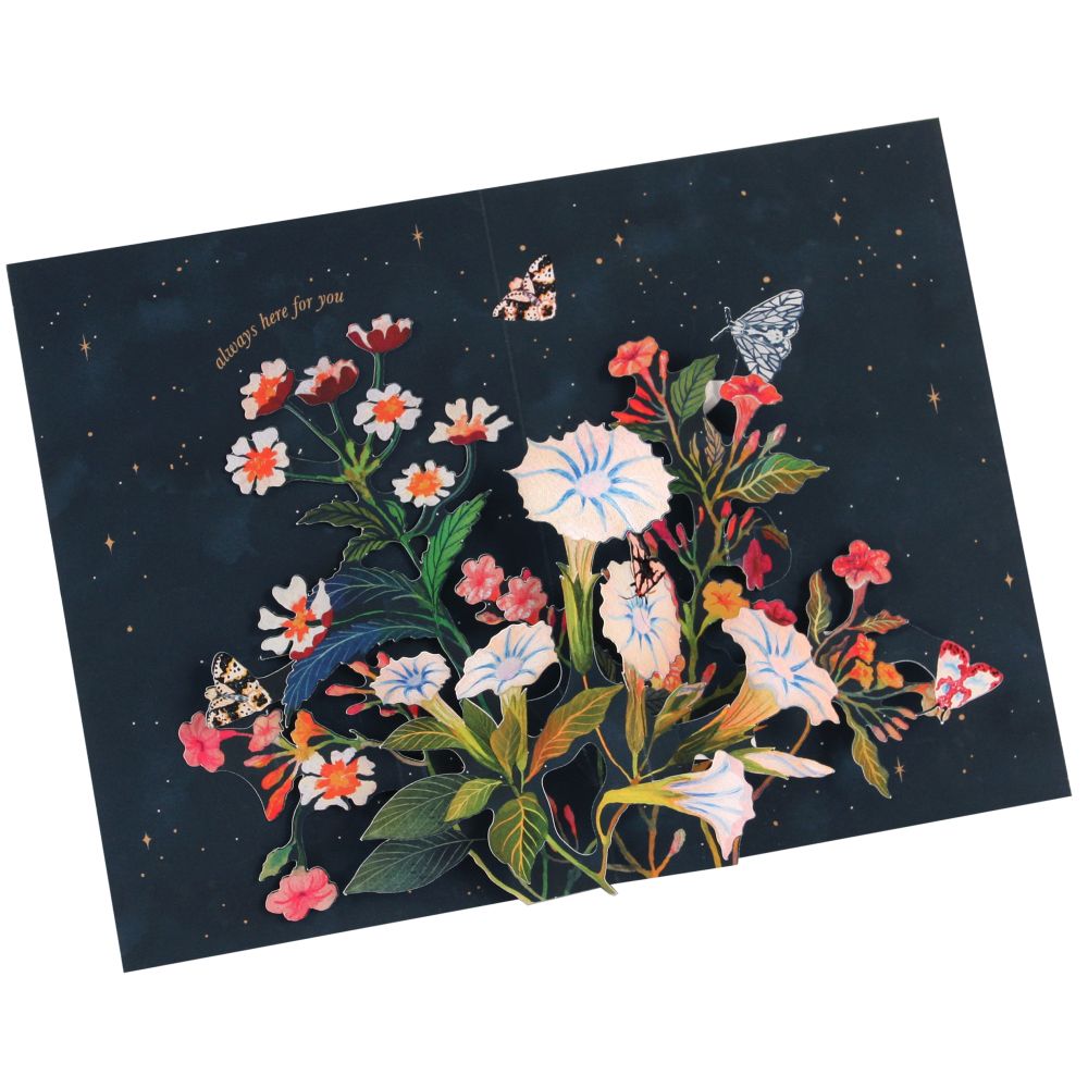 [UP-C-APA-118] 3D Pop-up Card-Night Blooming Flowers 