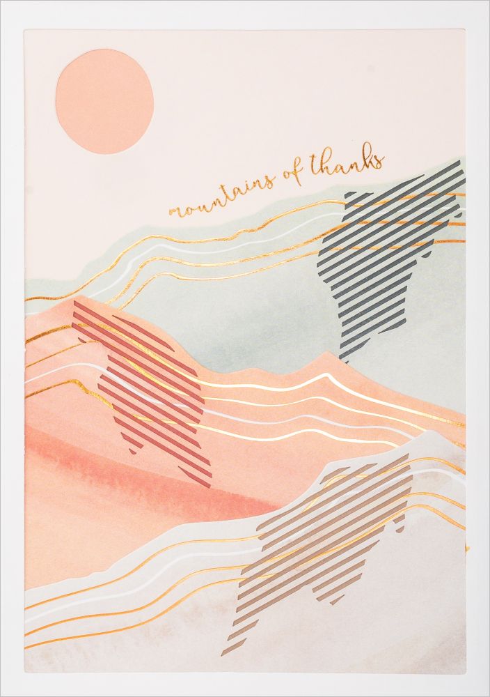 [UP-C-LA040] Layered Die-cut Card-Mountains of Thanks