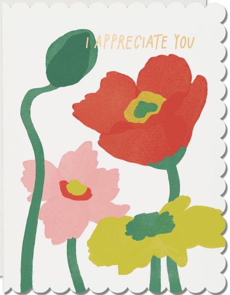 [RC-C-LAR2788] Foil Scalloped Card-Poppy