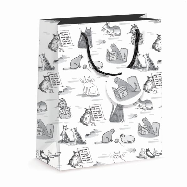 [NY-W-WBM01] Gift Bag Medium-Cats