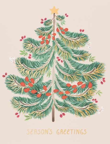 [RC-XC-ANN2835] Foil Card-Festive Evergreen