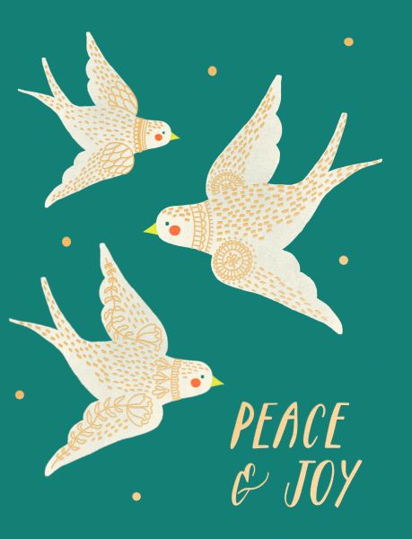 [RC-XC-LAR2856] Foil Card-Embellished Doves