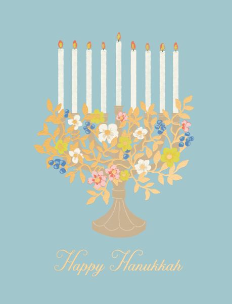[RC-XC-LAR2857] Foil Card-Floral Menorah