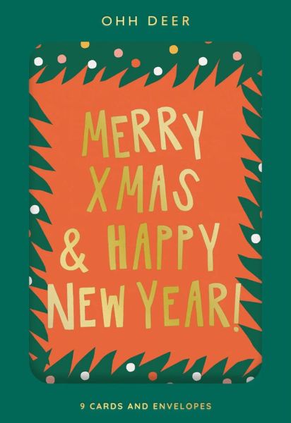 [OD-XCP-OD69725] Boxed Card Pack of 9-Merry Xmas Typographic