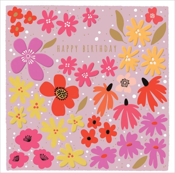 [AM-SG1522] Foil Card-Birthday Blooms