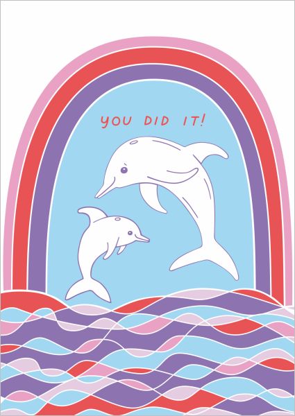 [GT-C-CG445] Card-Dolphin Congrats