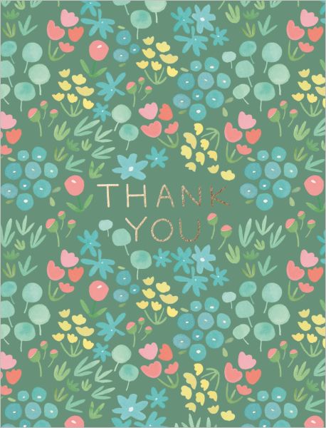 [EF-C-TY0418] Foil Card-Green Meadow Thank You