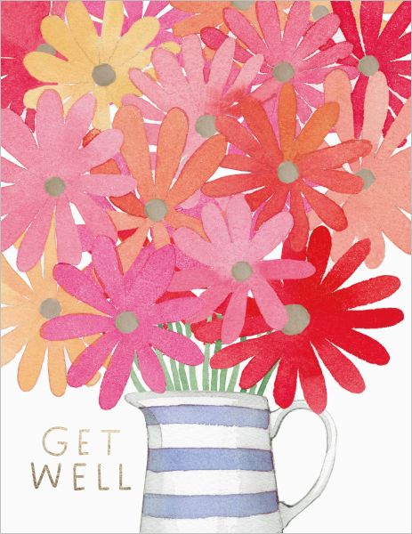 [EF-C-GW0105] Foil Card-Get Well Flowers