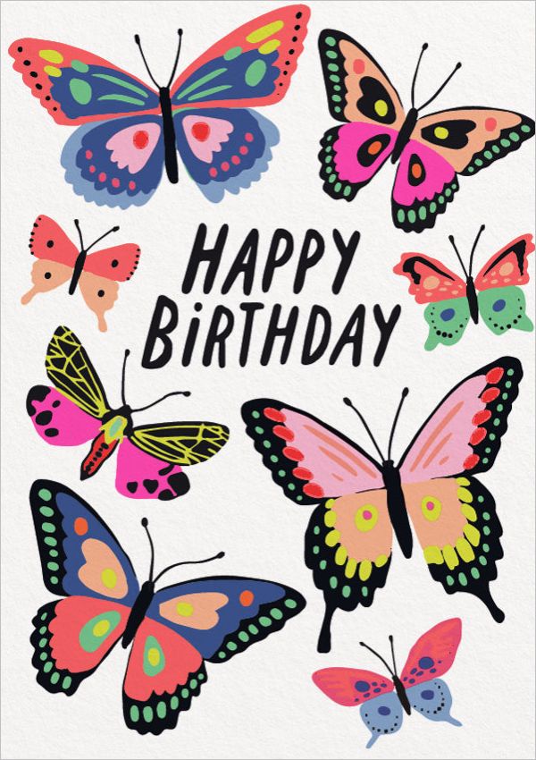 [OD-C-HAR11149] Card-Happy Birthday Butterflies