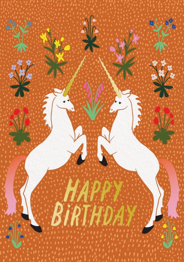 [OD-C-HAR11150] Foil Card-Happy Birthday Unicorns
