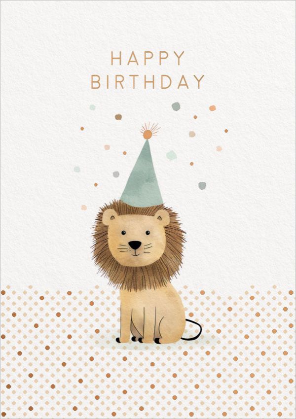 [OD-C-OD11251] Foil Card-Happy Birthday Lion