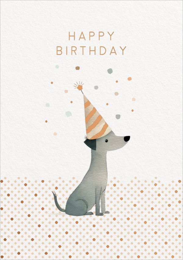 [OD-C-OD11254] Foil Card-Happy Birthday Dog