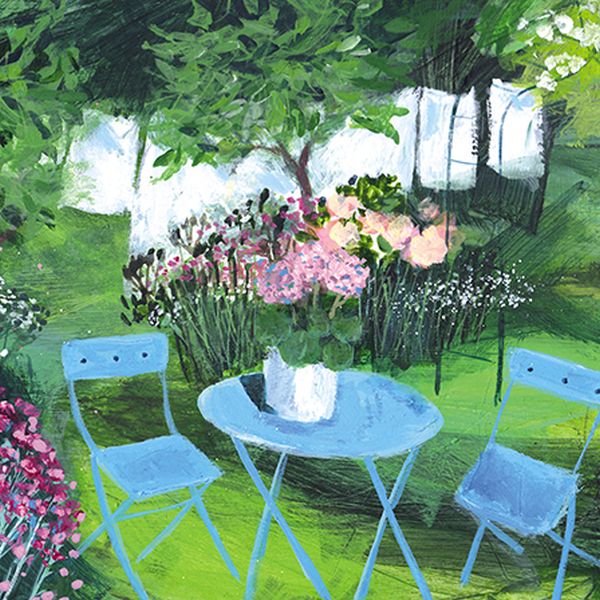 [AL-AJ0001] Card-Summer Garden Washing on the Line