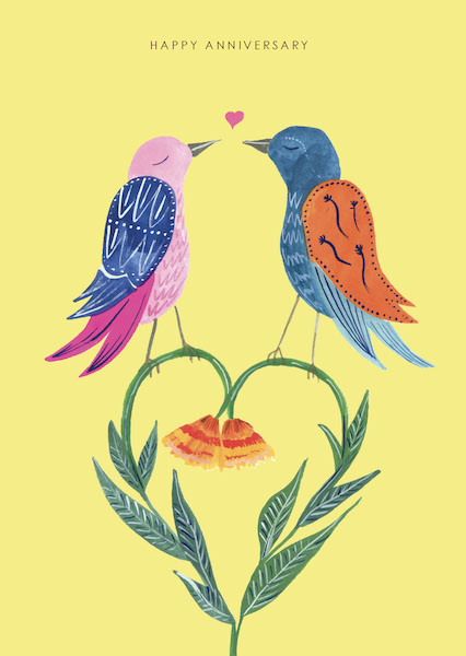 [HC-C-141] Card-Birds Aniversary