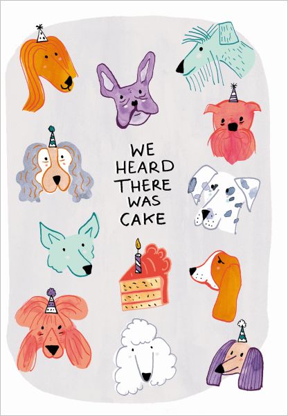 [RD-C-BD036] Card-Doggy Birthday Cake