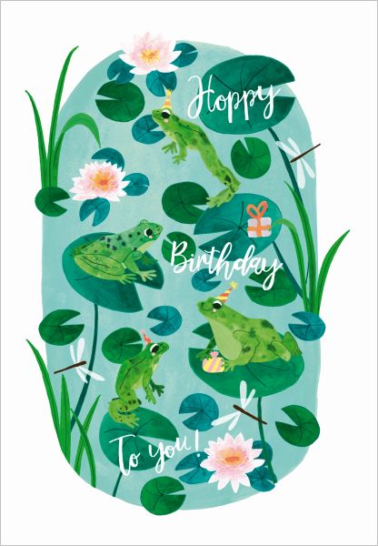 [RD-C-BD103] Card-Hoppy Frogs Bday