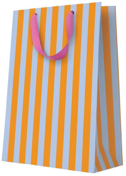 [OD-WBL-OD12127] Gift Bag Large-Orange and Blue Stripes