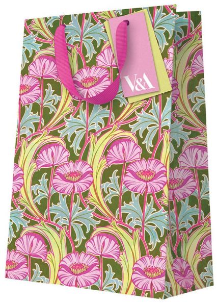 [OD-WBL-VA12559] Gift Bag Large-Floral Pink Poppies