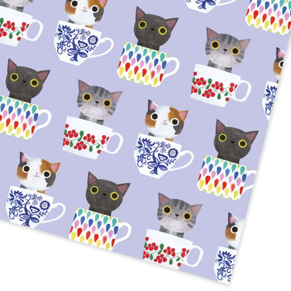 [OD-W-ARZ11541] Wrap-Tea Cup Cats