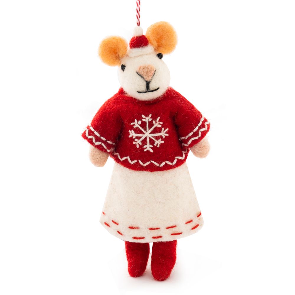 [GI-XD-DMS017] Charity Decoration-Felt Mouse Maya Red