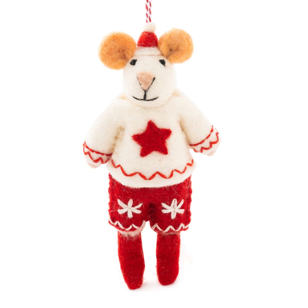 [GI-XD-DMS018] Decoration-Felt Mouse Micah Red