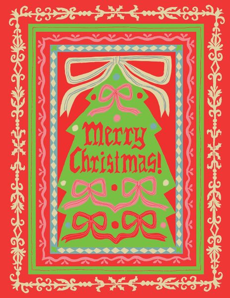 [RC-XC-EMY3123] Card-Christmas Tree Bows