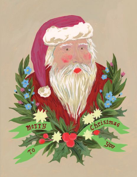 [RC-XC-EMY3128] Card-Santa Wreath