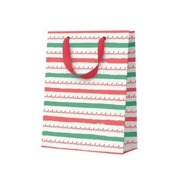 [OD-XWBM-ET12269] Gift Bag Medium-Ho Ho Ho Stripe