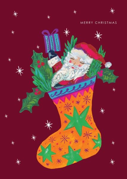 [HC-XC-442] Card-Santa In Stocking