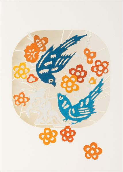 [FO-C-PP003] Laser Cut Card-Two Birds and Flowers