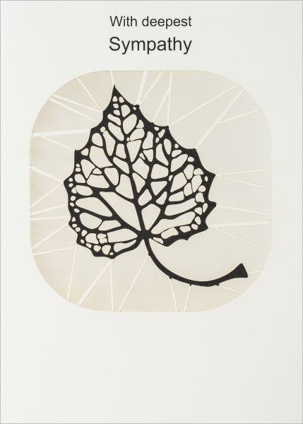 [FO-C-PP133B] Laser Cut Card-Sympathy Black Leaf