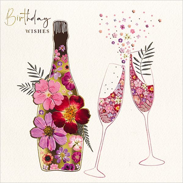 [AL-WF0003] Foil Card-Bottle and Glasses