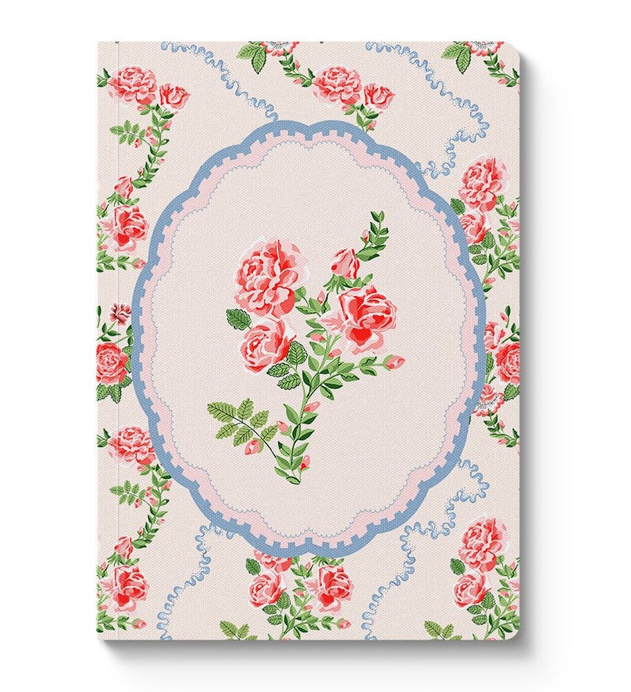 [CK-SN-3-A5-13164] A5 Textured Soft Cover Notebook-Rose Flutter Vignette
