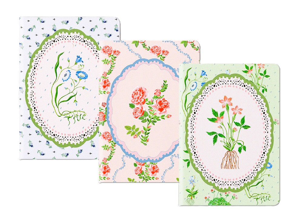 [CK-SN-4-A5-S-13176] Medium Notebook Set-Floral Vignette