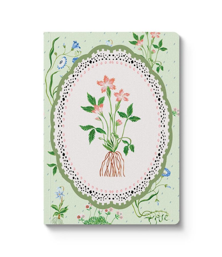 [CK-SN-5-A6-13166] A6 Textured Soft Cover Notebook-Green Roots Vignette